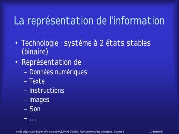 La représentation de l'information - IIHE