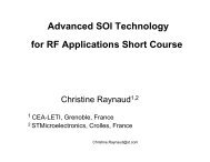 Advanced SOI Technology for RF Applications Short Course