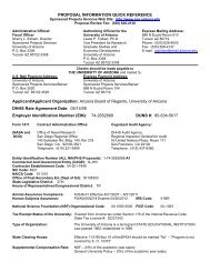PROPOSAL INFORMATION QUICK REFERENCE Applicant ...