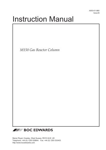 Instr Manual: M150 Gas Reactor Column - en - REMRSEC Facilities