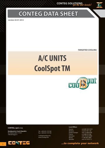 A/C UNITS CoolSpot TM - Conteg