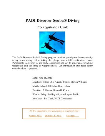 PADI Discover ScubaÂ® Diving