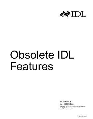 Obsolete IDL Features