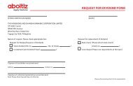 REQUEST FOR DIVIDEND FORM - Aboitiz Power