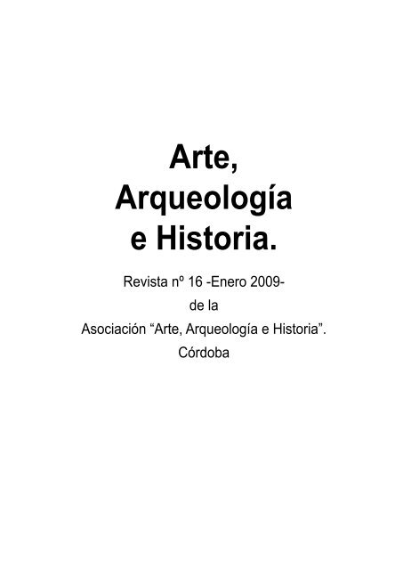 revista nÃºmero 16 - ARTE, ARQUEOLOGÃA e HISTORIA