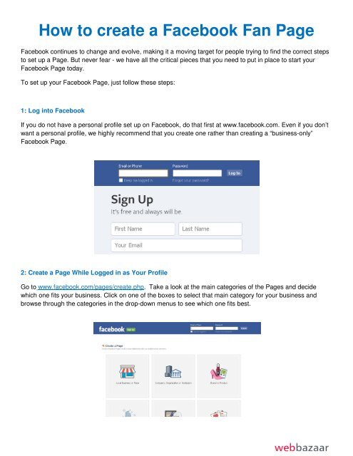 How to create a Facebook Fan Page