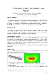Passive Magnetic Levitation (Maglev) and Eddy Current
