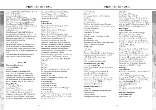 programa jornada europea 2005 - Red de JuderÃ­as de EspaÃ±a