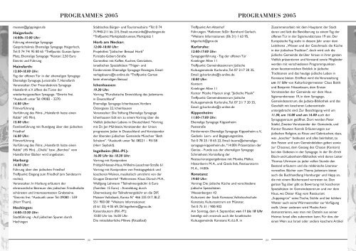 programa jornada europea 2005 - Red de JuderÃ­as de EspaÃ±a