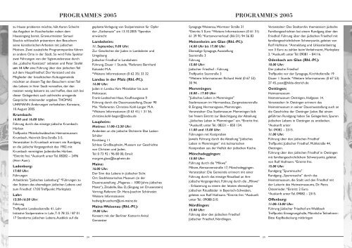 programa jornada europea 2005 - Red de JuderÃ­as de EspaÃ±a