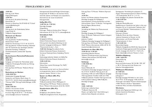 programa jornada europea 2005 - Red de JuderÃ­as de EspaÃ±a