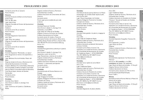 programa jornada europea 2005 - Red de JuderÃ­as de EspaÃ±a