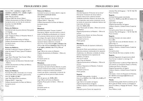 programa jornada europea 2005 - Red de JuderÃ­as de EspaÃ±a