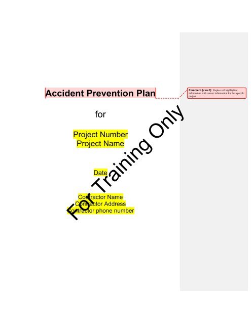 Accident Prevention Plan Template 2008 kugan com Accident Prevention Plan Template 2008 kugan com