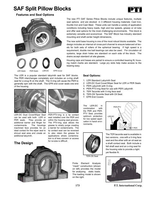 Saf split pillow blocks - PT International Corp