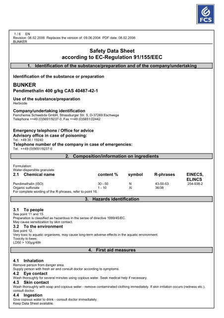 Safety Data Sheet According To Ec Regulation 91 155 Eec Bunker Safety Data Sheet According To Ec Regulation 91 155 Eec Bunker