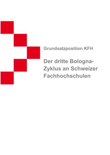 Der dritte Bologna-Zyklus an Schweizer Fachhochschulen - KFH