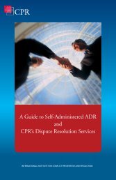 CPR's Guide to Self-Administered ADR - CPR Institute for Dispute ...
