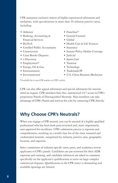 CPR's Guide to Self-Administered ADR - CPR Institute for Dispute ...