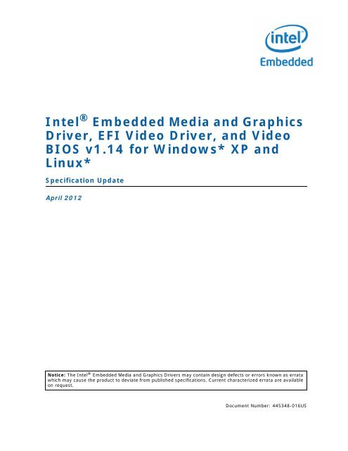 IntelÂ® Embedded Media and Graphics Driver, EFI Video Driver, and ...