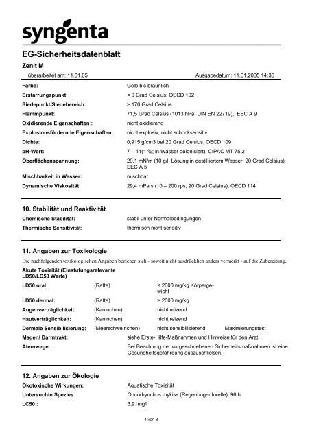 EG-Sicherheitsdatenblatt - Getreide AG