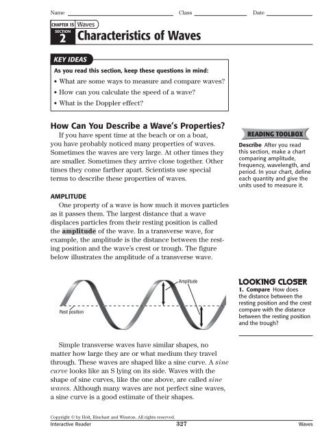 2 Characteristics of Waves - Lower Cape May Regional School District