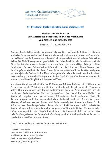 Programm - Zentrum fÃƒÂ¼r Zeithistorische Forschung Potsdam