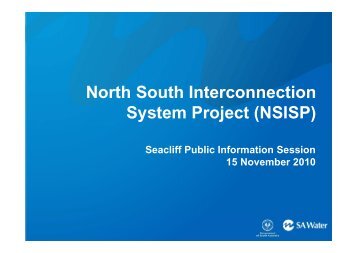 Seacliff Park Public Information Session 15 November ... - SA Water