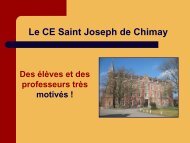 Le CE Saint Joseph de Chimay