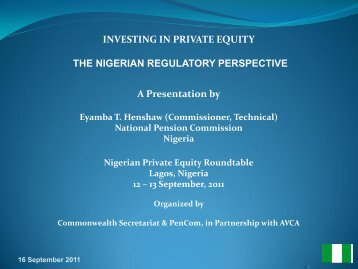 Eyamba Henshaw, Pencom Nigeria - National Pension Commission ...