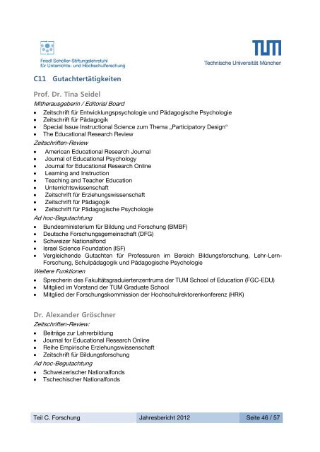 Jahresbericht 2012 (pdf) - Friedl SchÃ¶ller-Stiftungslehrstuhl fÃ¼r ...