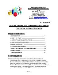 custodial services - School District 68