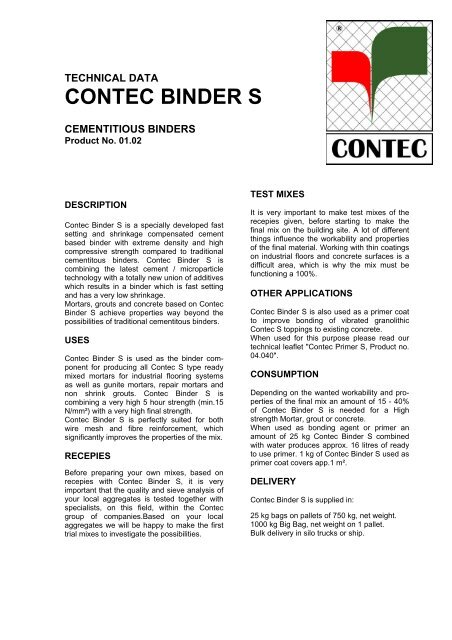 CONTEC BINDER S