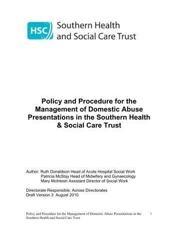 Domestic Violence Policy and Procedure - Southern Health and ...