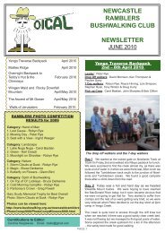 newcastle ramblers bushwalking club newsletter - Confederation of ...