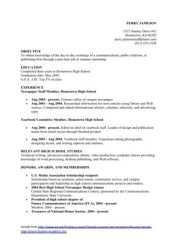 Sample Resumes - eSchoolView