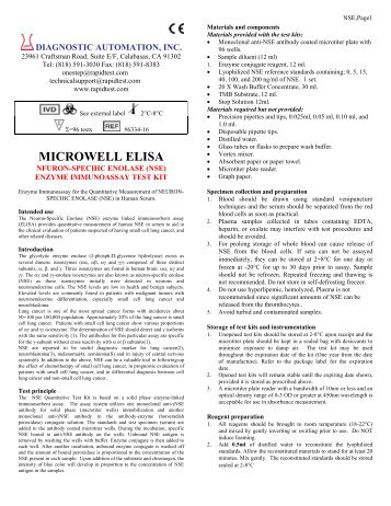 MICROWELL ELISA - Diagnostic Automation : Cortez Diagnostics