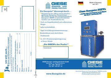 Die Energie von heute für übermorgen bewahren ... - Giese Energie