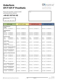 Orderform OT-F2/OT-F3 Prosthetic - OT medical GmbH