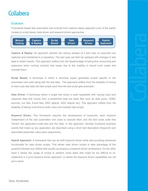 Framework Driven Test Automation Position Paper - Collabera