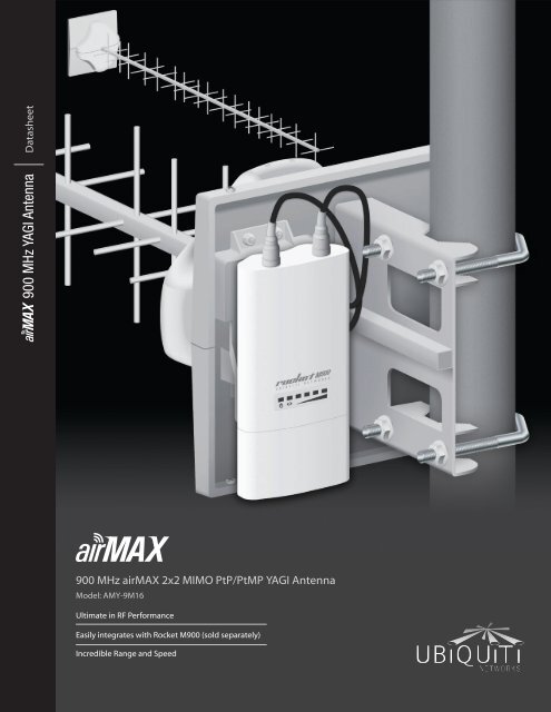 900 MHz airMAX 2x2 MIMO PtP/PtMP YAGI Antenna