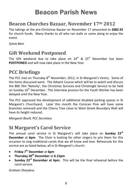 The Beacon December 2012 - Beacon Parish of Ditchling, Streat ...