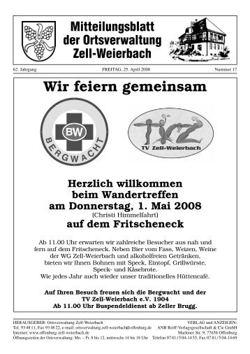 Wir feiern gemeinsam - Zell-Weierbach