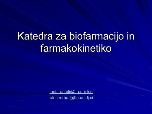 Katedra za biofarmacijo in farmakokinetiko