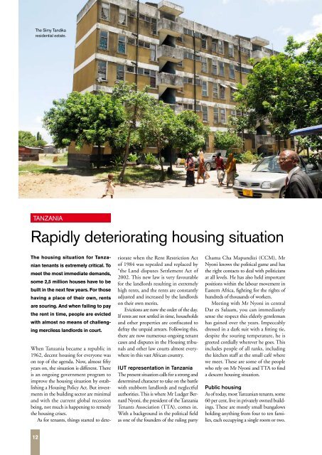 About housing in Tanzania, article in GT magazine, 2009