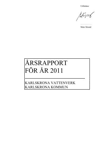 ÃRSRAPPORT FÃR ÃR 2011 - Karlskrona kommun