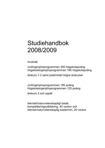 2008/2009 - Teknisk-naturvetenskapliga fakulteten - Uppsala ...