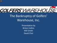 The Bankruptcy of Golfers' Warehouse, Inc.