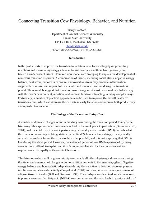 Transition Cow Index.pdf Connecting Transition Cow Physiology, Behavior, and Nutrition pg ...