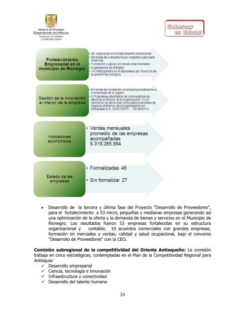 INFORME DE EMPALME 2008 - 2011 - AlcaldÃ­a de Rionegro